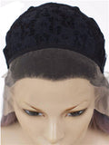 Long Black Root Grayish Pastel Pink Ombre Straight Synthetic Lace Front Wig - FashionLoveHunter