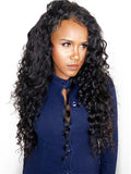 Deep Wave Brazilian Pre-Plucked Hairline Remy Lace Front Human Hair Wig - FashionLoveHunter