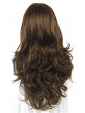Long Warm Honey Brown Synthetic Lace Front Wig - FashionLoveHunter