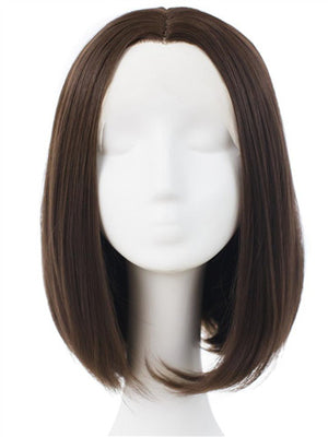 Short Cute Natural Brown Bob Synthetic Lace Front Wig - FashionLoveHunter