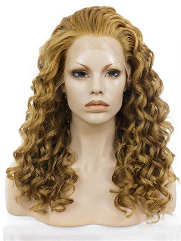 Tan Brownness Harry Porter Hermione Curly Synthetic Lace Front Wig - FashionLoveHunter