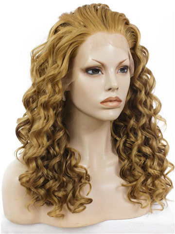 Tan Brownness Harry Porter Hermione Curly Synthetic Lace Front Wig - FashionLoveHunter