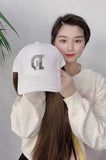 Long Brown Straight Synthetic Wig With White "D" Baseball Cap