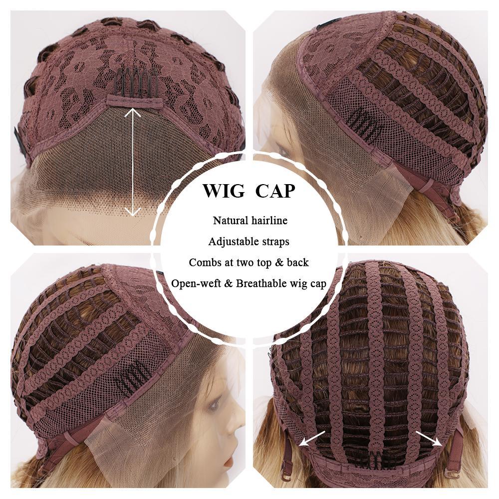 Pinkshow Ash Blonde Synthetic Glueless Lace Front Wigs