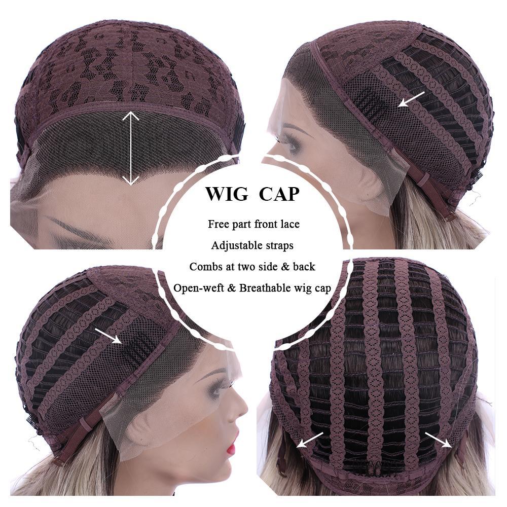 Ombre Blonde Glueless Synthetic Lace Front Wigs