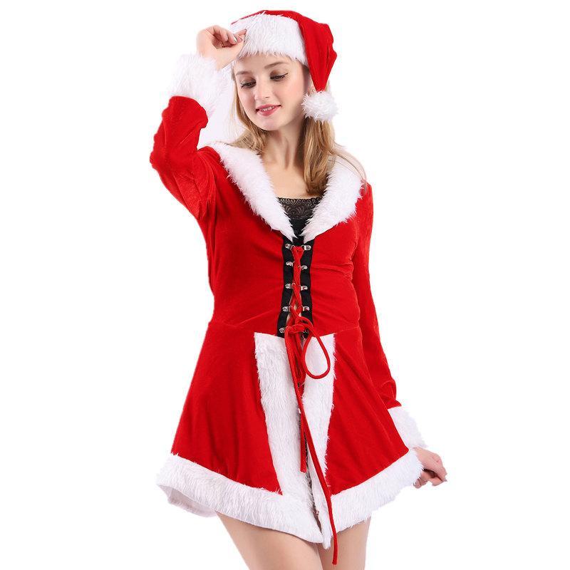 Women Santa Sweetie Costume Red Christmas Outfits