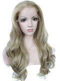 Long Ash Blonde #M16/613 Wave Synthetic Lace Front Wig - FashionLoveHunter