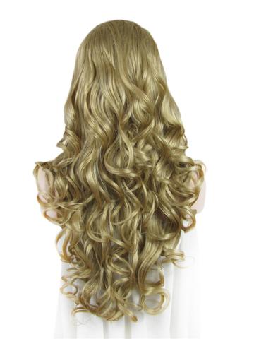 Long Ash Golden Body Wave Synthetic Lace Front Wig - FashionLoveHunter