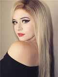 Best Seller Long Brown Golden Blonde Ombre Synthetic Lace Front Wig - FashionLoveHunter