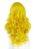 Bright Lemon Yellow Wave Long Synthetic Lace Front Wig - FashionLoveHunter