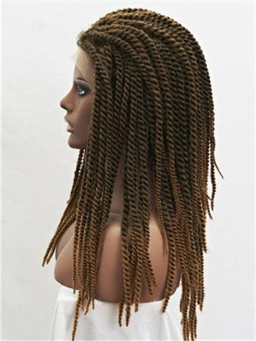 Brown Ombre Two Tones Braids Long Synthetic Lace Front Wig - FashionLoveHunter