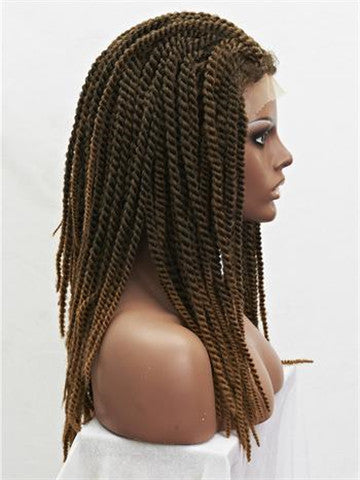 Brown Ombre Two Tones Braids Long Synthetic Lace Front Wig - FashionLoveHunter