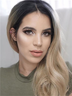Long Caramel Delight Blonde Gold Ombre Wavy Synthetic Lace Front Wig - FashionLoveHunter