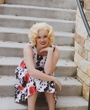 Marilyn Natural Blonde Bouncy Curly Synthetic Glueless Lace Front Wigs - Imstylewigs
