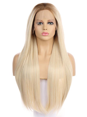 Alexia Ash Blonde Ombre  Handtied Synthetic Lace Front Wig DL0058 - princesswig