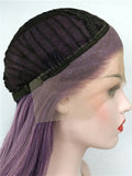 Long Lilac Purple Wave Synthetic Lace Front Wig - FashionLoveHunter