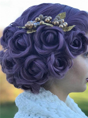 Long Lilac Purple Wave Synthetic Lace Front Wig - FashionLoveHunter