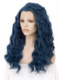 Long Lake Blue Wave Synthetic Lace Front Wig - FashionLoveHunter
