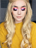 Long Dark Golden Rod Tinsel Natural Wave Synthetic Lace Front Wig