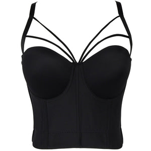 New Bodice Summer Top Sleeveless Short Sexy Push Up Crop Top Women Harajuku Off Shoulder Solid Camis With Built In Bra