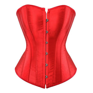Elegant Women Corsets Bustiers Overbust Tops Satin Sexy Costume Corset Brocade Vintage Style Bridal Korsett Plus Size