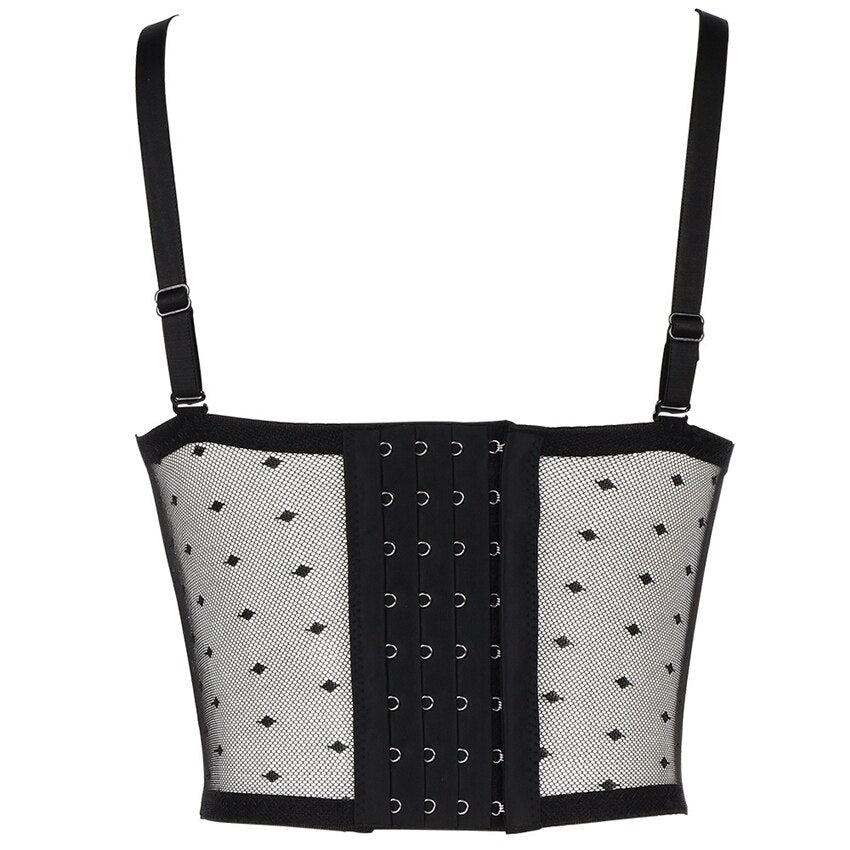 New In Sexy Lace Mesh Crop Top Summer Slim Push Up Bralette Bra Cropped To Wear Out Corset Tops Cami Clothes