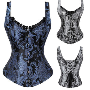 12 Spiral Steel Boned Gothic Women Waist Trainer Corsets Bustier Body Waist Cincher Overbust Top Lingerie Vest Body Shaper