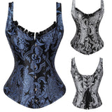 12 Spiral Steel Boned Gothic Women Waist Trainer Corsets Bustier Body Waist Cincher Overbust Top Lingerie Vest Body Shaper