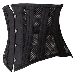 Sexy Women Double Steel Boned Short Underbust Mesh Breathable Waist Trainer Corset Bustiers
