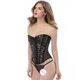 Sexy Corset Overbust Women Gothic Corset Top Mesh Shaper Slimming Waist Trainer Lace Up Corsets Bustiers Black White Plus Size