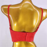 Sexy Crop Top Nightclub Show Corset Sleeveless Beads Top Women Camis Tops With Built In Bra Push Up Bralette