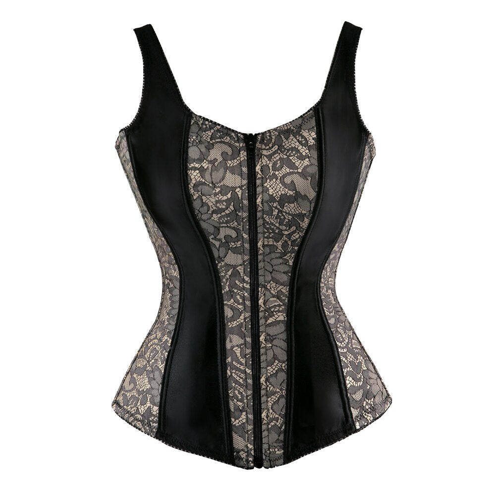 Sexy Satin Straps Corset Cup stripe Spaghetti Showgirl lace up boned Waist Trainer Bustier Plus Size S-2XL Lingerie