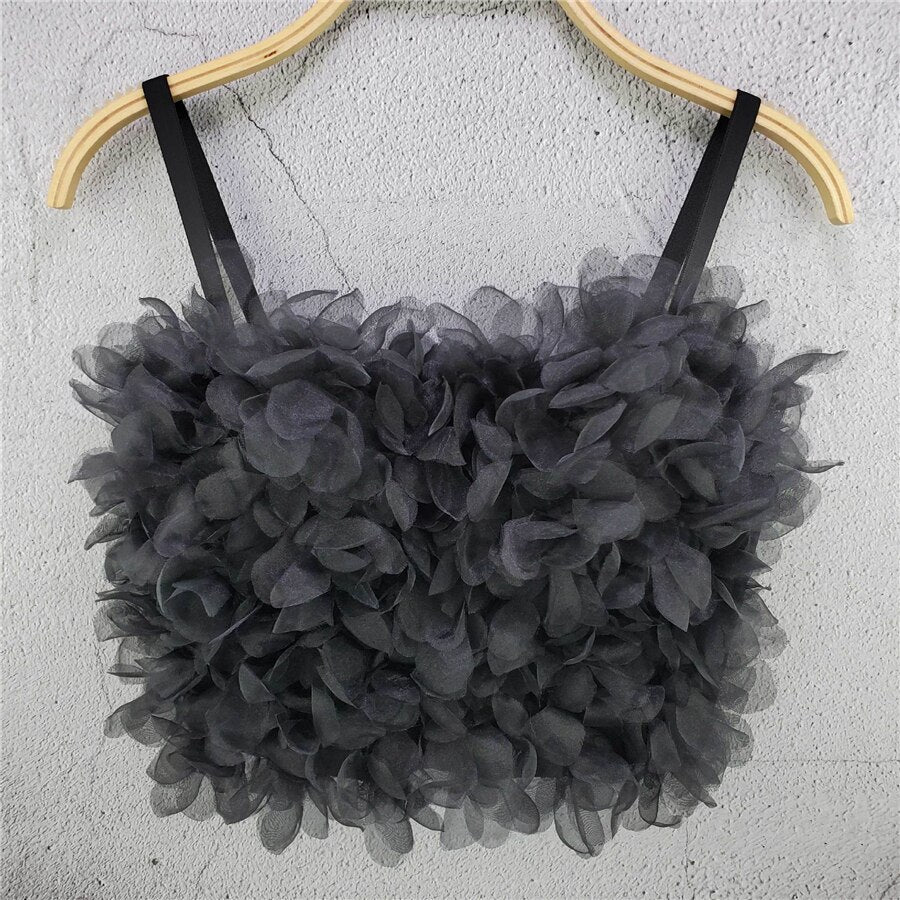 Nightclub Summer Sexy Crop Top Harajuku Sleeveless Women Fairy Camis Tops With Built In Bra Push Up Bralette