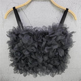 Nightclub Summer Sexy Crop Top Harajuku Sleeveless Women Fairy Camis Tops With Built In Bra Push Up Bralette