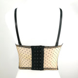 Polka Dot Lace Mesh Summer Short Sexy Corset Nightclub Party Women Camis Built In Bra Cropped Girls Crop Top