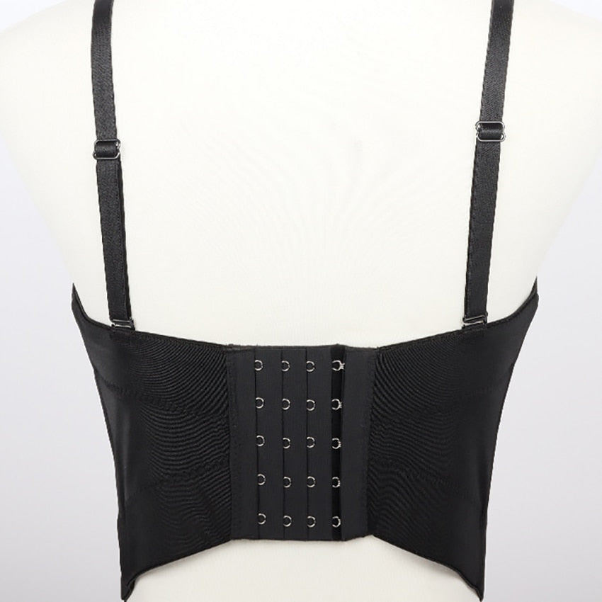 Sexy Beaded Diamond Sequins Women Camis Corset Crop Top To Wear Out Push Up Bustier Bra