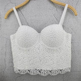 New In Autumn Embroidery White Women Sexy Top Underwear To Wear Out Vest Push Up Bralette Bra Corset Tops