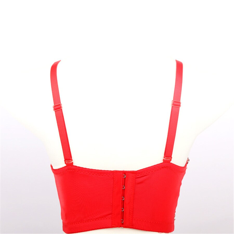 Summer Corset Top To Wear Out Beading Rhinestones Sexy NightClub Party Women Top Push Up Cami Top Bra