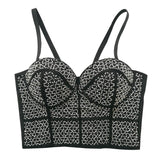 Crop Tops Beads Women Sexy Nightclub Party Corset Off Shoulder Push Up Bustier Cami Built in Bra Lingerie
