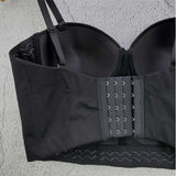 Sexy Crop Top With Built In Bra Full Cup Floral Embroidered Top Fairy Women Off Shoulder Slim Camis Push Up Bralette