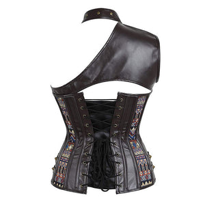 Sexy Vintage Steampunk Gothic Waist Trainer Overbust Steel Boned Corset Bustier Vest Lingerie