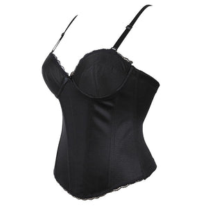 Straps Sexy Womens Boned Waist Cincher Corset Bustier Overbust Lingerie Underwear Size XS-XXL