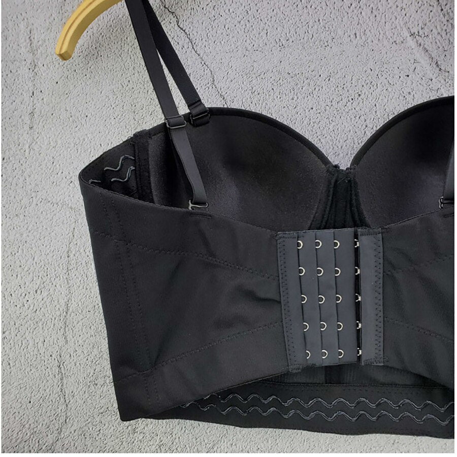 Acrylic Beads Shine Nightclub Party Tube Top With Built In Bra Push Up Bralette Crop Top Women Camis Tops