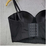 Acrylic Beads Shine Nightclub Party Tube Top With Built In Bra Push Up Bralette Crop Top Women Camis Tops