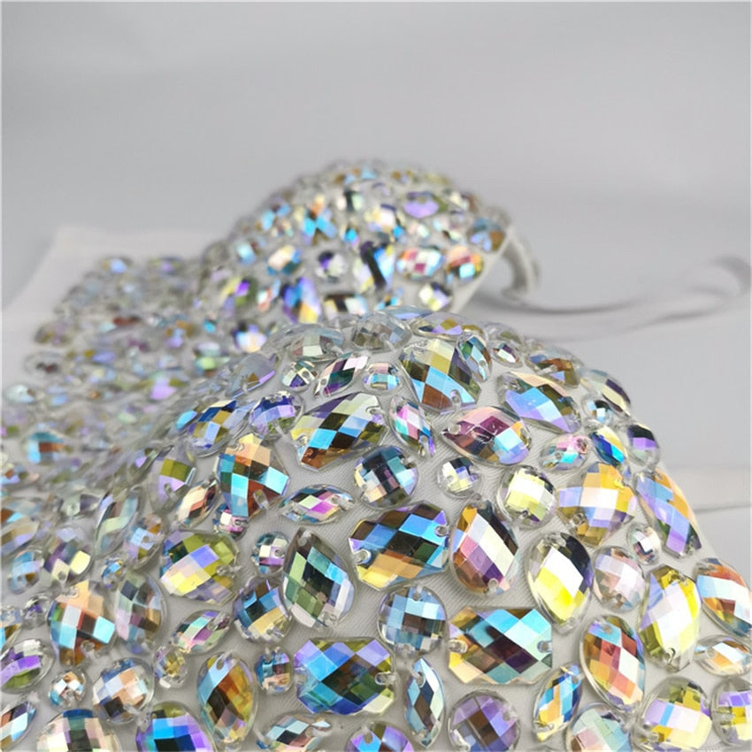 Women Crop Top To Wear Out Bra Summer Sexy Push Up Bustier Camis Corset Tops Diamond Night Club Party Top