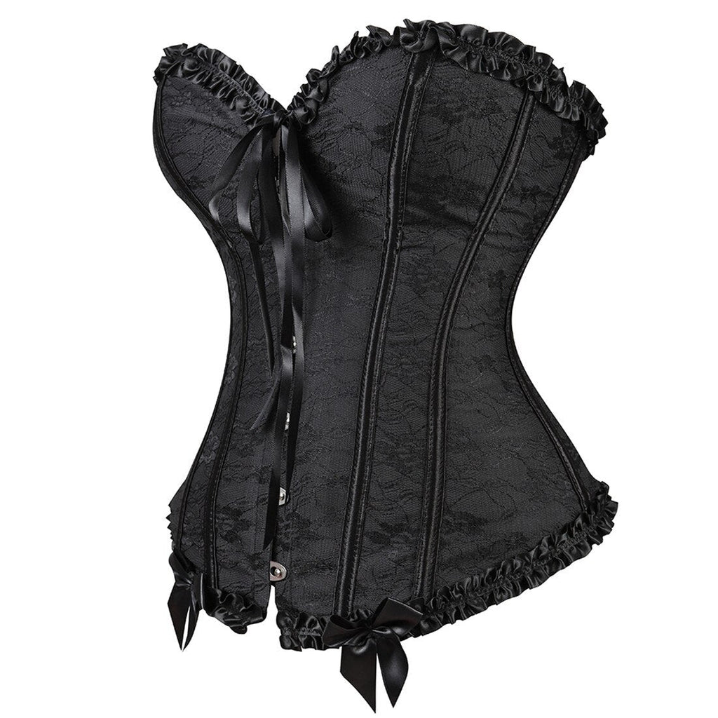 Women Corset Top Lace Up Overbust Boned Sexy Lingerie Renaissance Victorian Corsets Floral Pluse Size