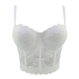 Lace Sexy See Through Crop Top To Wear Out Women Camis Summer Party Corset Push Up Bustier Bra
