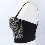 Push Up Bralette Colorful Acrylic Short Nightclub Party Sexy Top With Built In Bra Crop Top Women Camis Tops