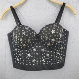 Five-Pointed Star Beading Performance Sexy Vest Crop Top Women To Wear Out Push Up Bralette Bra Corset Tops