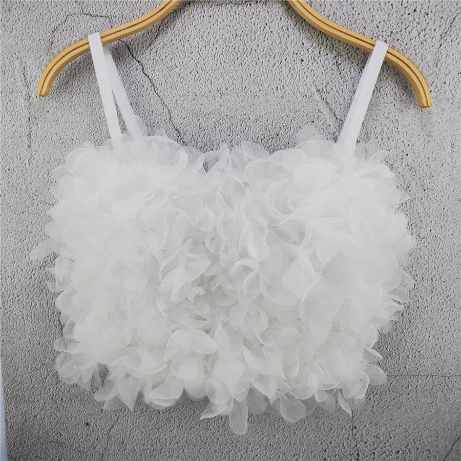 Nightclub Summer Sexy Crop Top Harajuku Sleeveless Women Fairy Camis Tops With Built In Bra Push Up Bralette